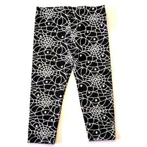 Black Leggings w/ Silver Spiderweb print Size 18M